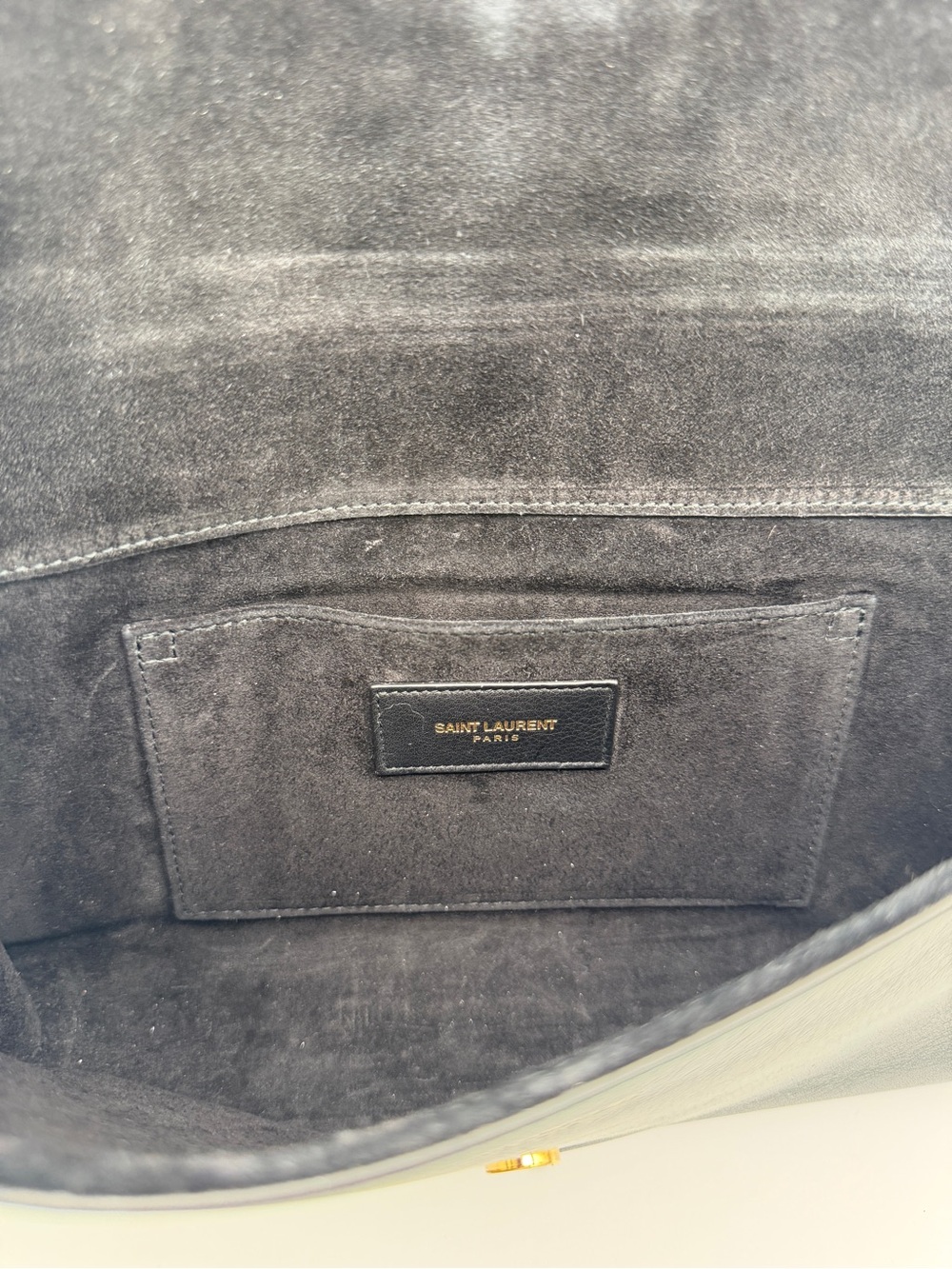 Saint Laurent YSL Chyc Y Clutch Black Leather Gold Tone Hardware - Picture 10 of 11